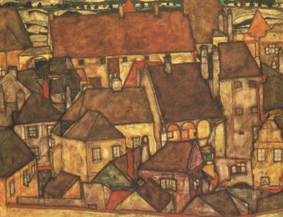 Egon Schiele Yellow City (mk12) Norge oil painting art